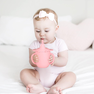 Dobra cena. Silikonowe kubki treningowe Sippy ze słomianą pokrywką i antypoślizgowymi uchwytami Odporny na zalanie Trainer Cup Transition Cup w Internecie