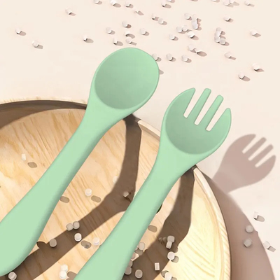 Dobra cena. Nietoksyczny silikonowy produkt kuchenny dla dzieci Widelec i łyżka Praktyczne w Internecie
