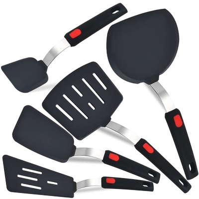 Dobra cena. 5-paketowe szpatuły silikonowe bez BPA Turner Set dla sprzętu kuchennego Nonstick Elastyczne naczynia kuchenne Spatula do gotowania w Internecie
