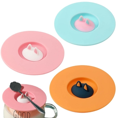 Dobra cena. Kieliszek z silikonowymi pokrywkami kieliszek wielokrotnie używalne kieliszek z kawą, herbatą, wodą Kieliszek z pokrywkami antypyłowy Cute Cartoon Design For Glass Cup w Internecie