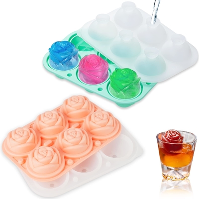 Silikonowe kształty kostek lodowych dla koktajli Whiskey XL Rose Flower Ice Cube Chocolate Soap Tray Mold Silikonowy producent imprez