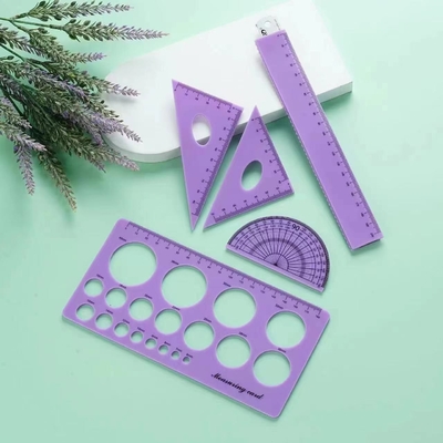 4 sztuk zestaw 12calowy prosty / trójkąt elastyczny linijka Matematyka Geometryczne narzędzie dla dzieci w klasie szkoły Biuro