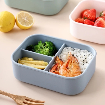 Dobra cena. Silikonowa skrzynka Bento dla dzieci, niemowląt i dorosłych - mikrofalowa, zmywarka, zamrażarka i sejf do pieca - obiad, przekąski w Internecie