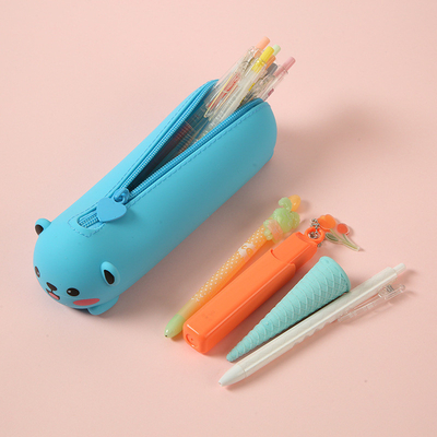 Dobra cena. Cute Animal Silikonowy Ołówek Pudełko Organizator Worek do przechowywania wodoodporny Kosmetyczny Zipper Pocket w Internecie