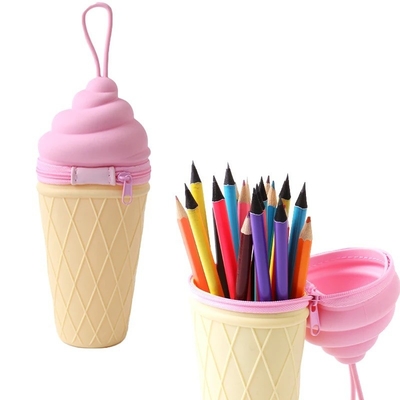 Śliczne lody ołówek silikonowy ołówek Pudełko ołówek torebka papierkowa ołówek dla uczniów