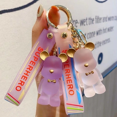 Dobra cena. OEM Witaj Cute Diamond Bear Keychain Kawaii Keychains Rękawiczka Paska Rękawiczka Lanyard w Internecie