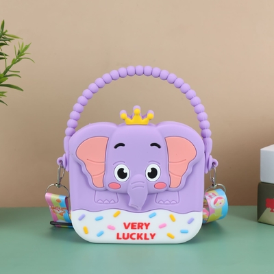 Dobra cena. Słonie Dziewczynki Crossbody torebki z łańcuchem pasów Silikonowa żywica Niemowlęcy torebka Mini Casual Messenger Shoulderbag w Internecie