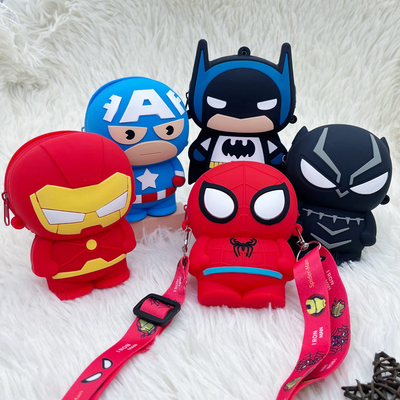 Dobra cena. Supermen Silikonowa torebka z monetami do ołówków Crossbody torebka z ramionami dla chłopców Pop torebka świąteczny prezent urodzinowy Moneta portfel w Internecie