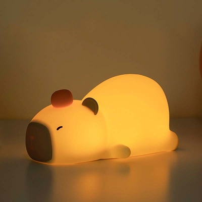 Światło nocne Capybara dla dzieci Lampa nocna silikonowa dla zwierząt Lampa nocna USB Wielkoładowalna kontrola dotykowa z wygaszającym się zegarem