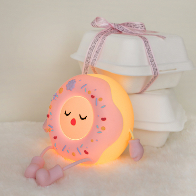 Miss Donut Lamp Cute Donut Night Light Soft Silikonowa lampa dziecięca Dziecięcza Latarnia LED Touch Light Dekoracja sypialni dziecięca