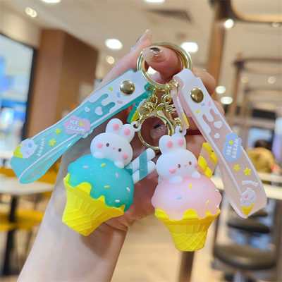 Dobra cena. Lody Cute Rabbit Keychain Charms Silikonowa Książka Styl torebka torebka Charms w Internecie