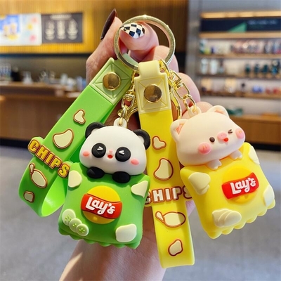 Panda Custom Keychain Charms For Girls Dzieci, Gumowe Zwierzęce Torba Spodnie