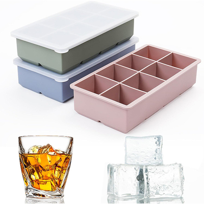 Dobra cena. Łatwe do czyszczenia różowe silikonowe lodowce, podłogi z kostkami, pokrywa przeciekająca, wolne od BPA, duże rozmiary, idealne do koktajli, whisky, żywność dla dzieci w Internecie