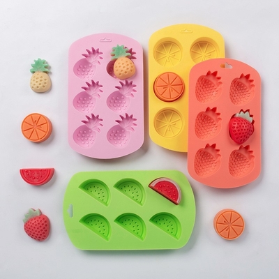 4 opakowania Owocowa silikonowa pleśń Ananas Lemon Arbuz truskawka Czekolada Cukier Piekarniczy 3D Latowe owoce Lodowa pleśń do robienia własnego Jelly Fondant Mydło Gummy Cake Cupcake Topper Dekoracja