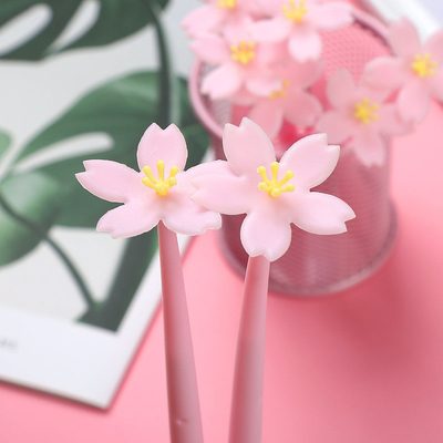Dobra cena. 12 sztuk Cute Pink Flower Gel Ink Pens Writing Pens 0.5 mm Black Ink Fun Kawaii Pens Bulk For Kids Biurowe materiały szkolne w Internecie