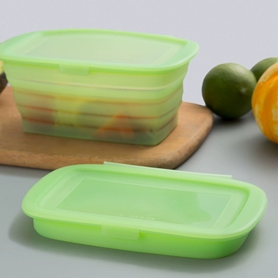 Czysty silikonowy kwadratowy pojemnik na lunch – 100% spożywczy, bez BPA, szczelny, nadający się do kuchenki mikrofalowej i zamrażarki, wielokrotnego użytku do przygotowywania posiłków, lunchu w biurze, przekąsek dla dzieci, na kemping i ekologicznego przechowywania żywności