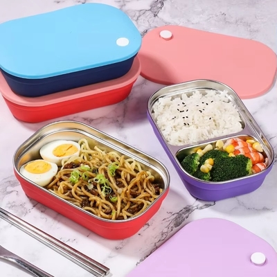 Dobra cena. BPA-Free Stainless Steel Bento Box for Kids with Silicone Sleeve w Internecie