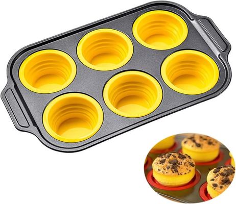 Dobra cena. 6-Piece Stackable Silicone Baking Pan Set - Temperature Resistant (-40°F to 446°F) Non-Stick Bakeware with Metal Reinforced Frame w Internecie