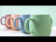 JY Baby Trainer Cup Spożywczy silikonowy kubek treningowy ze słomką zapobiegającą upadkowi i pokrywką Bez BPA