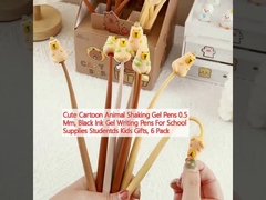 Słodkie kreskówki zwierzęce trzęsienie gel długopisy 0,5 mm, czarny gel atramentowy długopisy do pisania do artykułów szkolnych Studentds dzieci prezenty, 6 paczki
