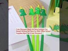 Cute Dinosaur Black Ink Pens,Cartoon Fun Kawaii Writing Gel Pens For Kids Biurowe materiały szkolne, 16 sztuk Set (Cute Dinosaur)
