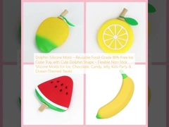Dolphin Silicone Moulds ️ Wielokrotnie używalna tablica z kostkami lodowymi wolnymi od BPA z uroczym kształtem delfina ️ Elastyczne nieprzylepione silikonowe formy do lodu, czekolady, cukierków, galaretki, imprez dla dzieci i smakołyków oceanicznych